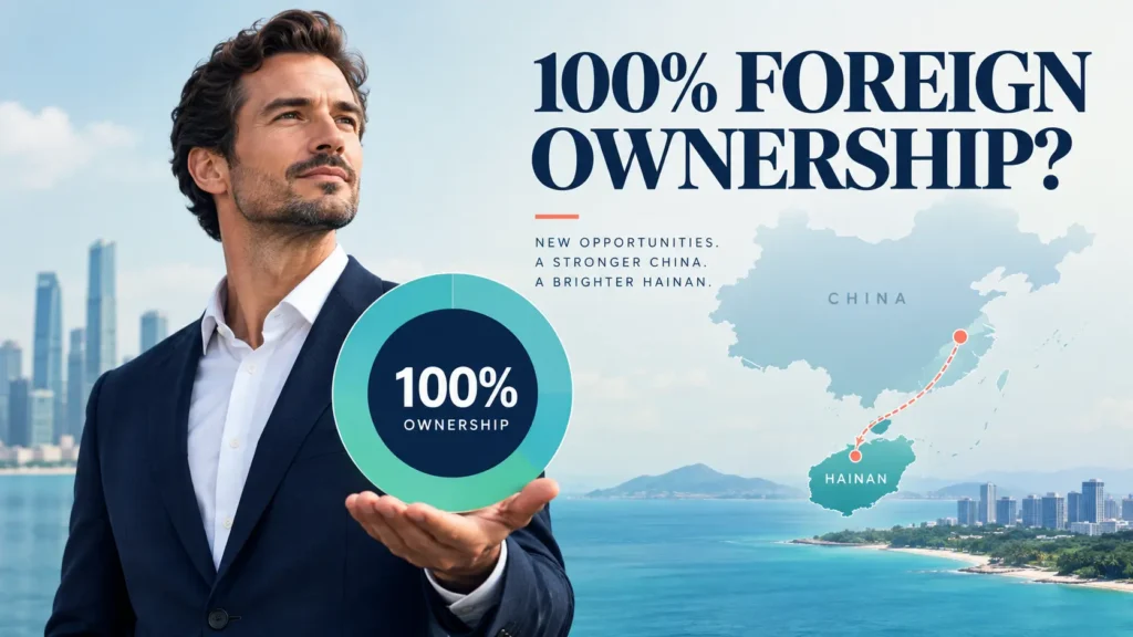 Foreign founder reviewing a 100 percent ownership structure for a company in China