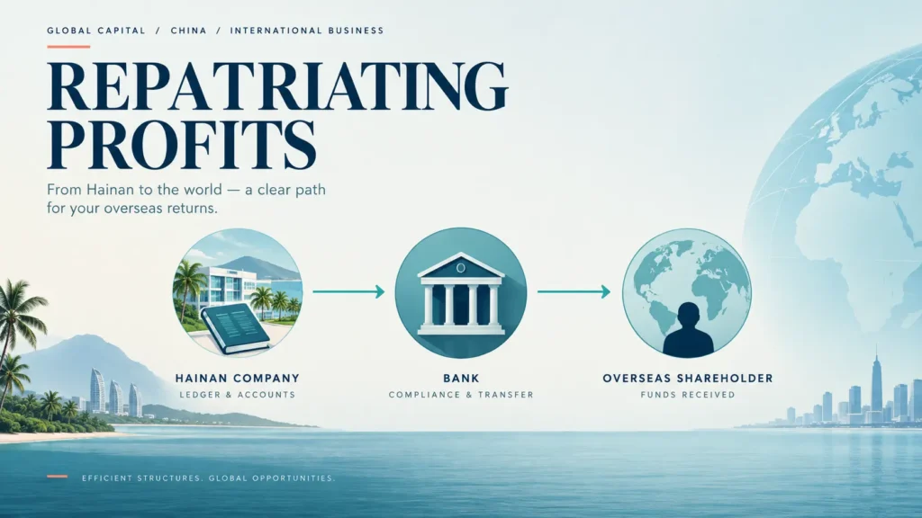 Financial records showing a lawful dividend transfer from a Chinese company to an overseas shareholder